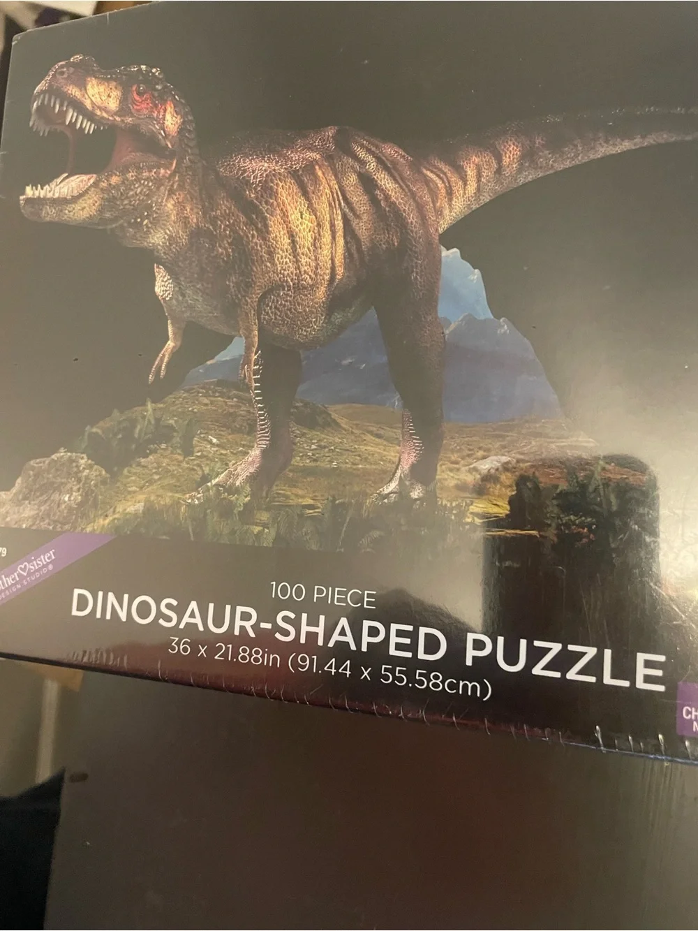 Dinosaur-Shaped Reptile Puzzle - Brown size 100 pieces sealed